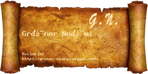 Grüner Noémi névjegykártya